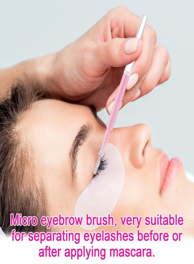 PKRFCJ 100 PCS Brow Lamination Supplies, Brow Lamination Brush, Multi Function Micro Eyebrow Brush, Suitable for Eyelash and Eyebrow Extension Tools (Rose Red) - Image 5
